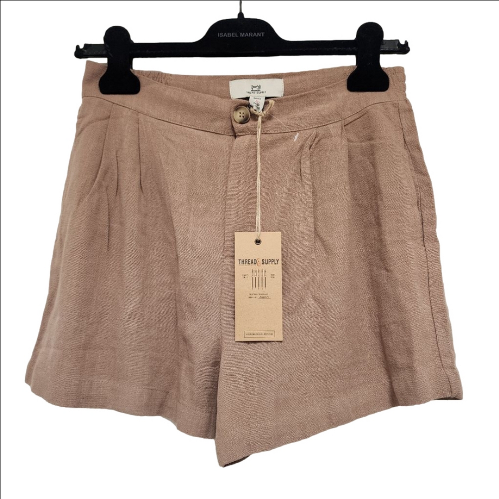 Thread & Supply Tan Athletic Shorts High-Waisted Lightweight